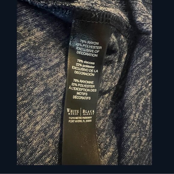 White House Black Market Women's Size S Blue Gray Top Asymmetrical Designer Hem - Picture 2 of 4